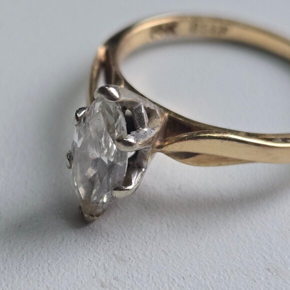 FREE SHIPPING Vintage 14k gold Real Diamonds 💎 ring bundle set of 2 - Picture 4 of 10